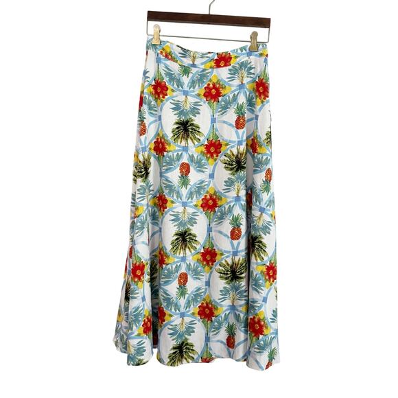 RACHEL ZOE Linen Tropical Print Tank Top Midi Skirt Set Small S - Picture 4 of 8